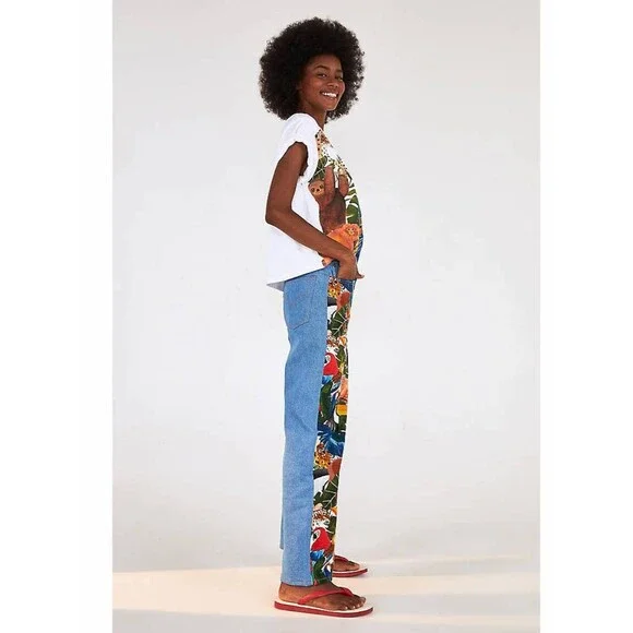 Levi's x FARM Ribcage Straight Cropped Jeans - Picture 4 of 5